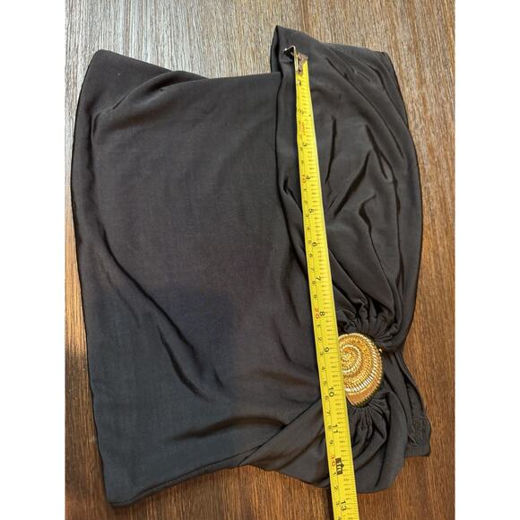 Meshki Seashell Crop Top Women’s XS Black Gold Statement Off Shoulder - Picture 9 of 9